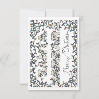 Carte De Remerciements Père Noël Barbara Christmas Lumières