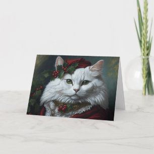 Carte De Remerciements Père Noël Cat Portrait