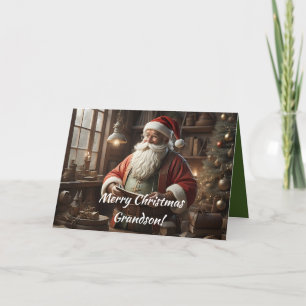 CARTE DE REMERCIEMENTS PÈRE NOËL LIST-GRANDSON CHRISTMAS CARD