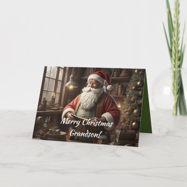 CARTE DE REMERCIEMENTS PÈRE NOËL LIST-GRANDSON CHRISTMAS CARD (Devant)
