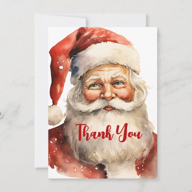 Carte De Remerciements Père Noël rétro (Devant)