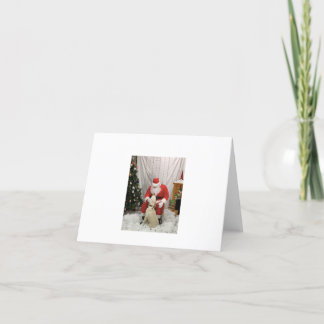 Carte De Remerciements Père Noël souhaite du chiot