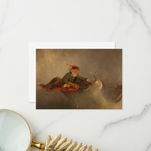 Carte De Remerciements Père Noël, veille de Noël par William H. Beard (Devant/Arrière en situation)
