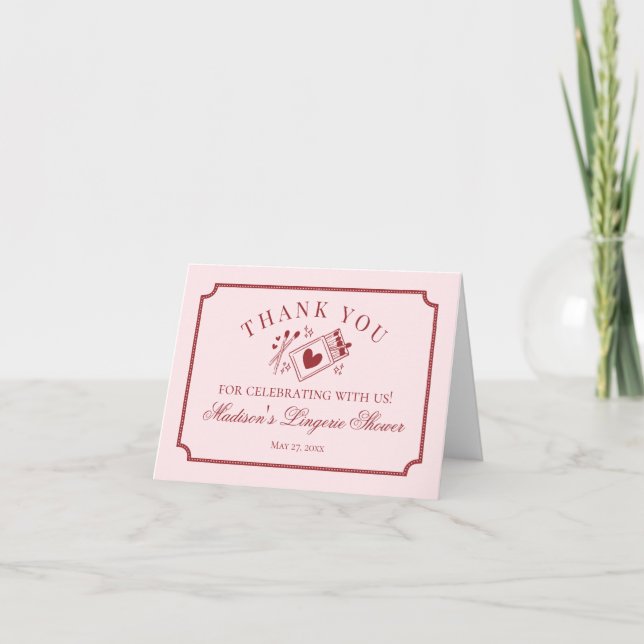 Carte De Remerciements Perfect Match Bridal Shower Thank You Card (Devant)