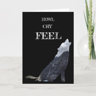 Carte De Remerciements Perosnalized, Wolf Howling Card