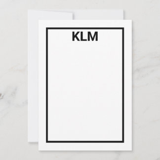 Carte De Remerciements Personalized 3 Letter Monogram Notecards