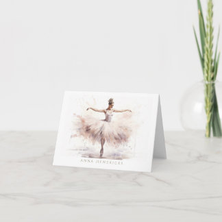 Carte De Remerciements Personalized Ballet Thank You Note Card Stationery