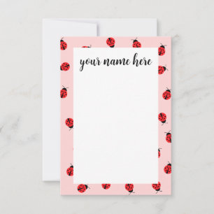 Carte De Remerciements Personalized Ladybug Notecards