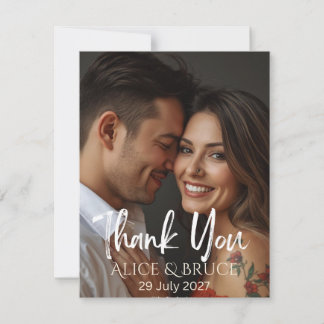 Carte De Remerciements Personalized Wedding Thank You Card with Photo 