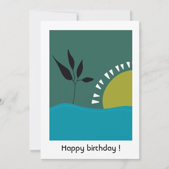 Carte De Remerciements personnage joyeux anniversaire 30 ème paysage vert (Devant)