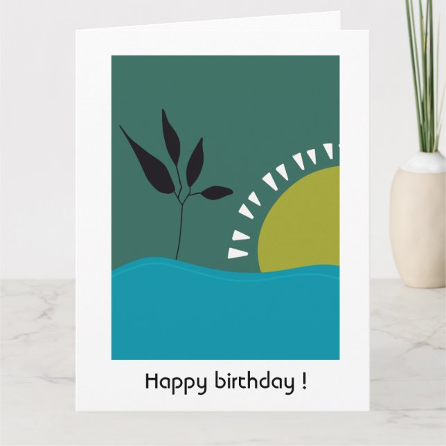 Carte De Remerciements personnage joyeux anniversaire 30 ème soleil paysa (Devant)