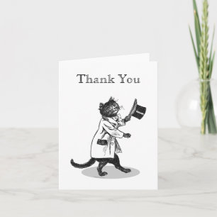 Carte de remerciements personnalisé Chat de chapea
