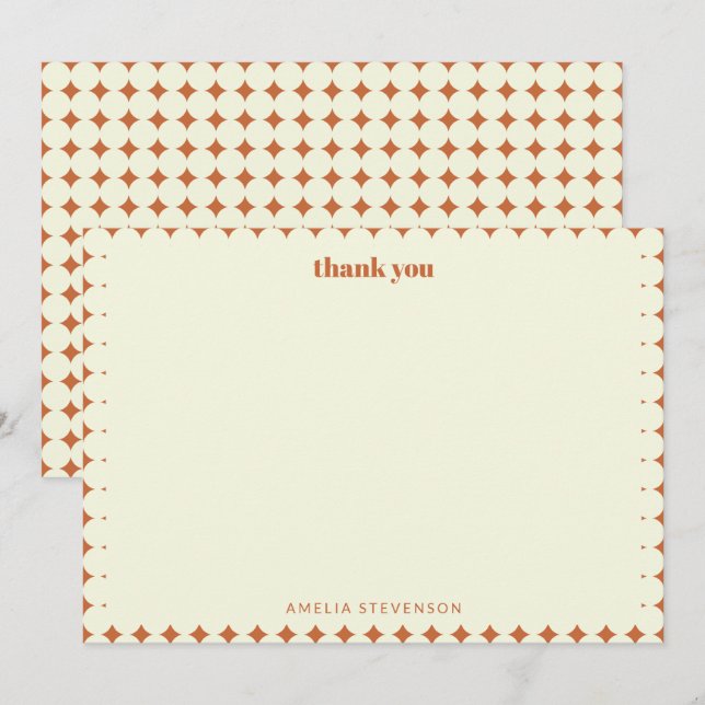 Carte De Remerciements Personnalisé Élégant Motif géométrique Chaud Class (Devant / Derrière)