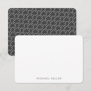 Carte De Remerciements Personnalisé homme géométrique noir et blanc