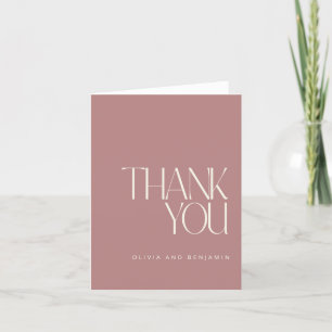 Carte De Remerciements Personnalisé Minimaliste Élégant Dusty Rose modern