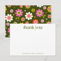 Personnalisé Retro Floral Joué rose vert gras