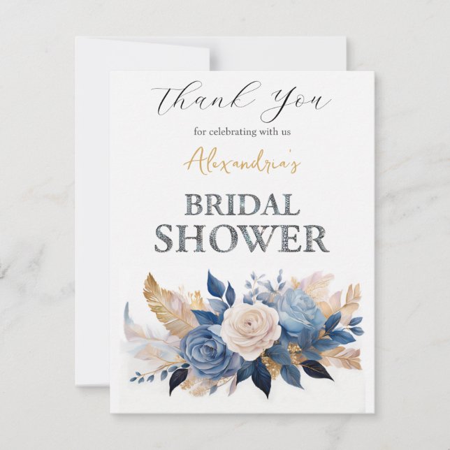 Carte De Remerciements Personnaliser le bouquet Fête des mariées Rose (Devant)