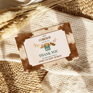Carte De Remerciements Pet Cow-Boy Vêtements de cow-boy pour bébé Baby Sh
