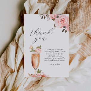 Carte De Remerciements Pétales et Prosecco Fête de Mariage Florale