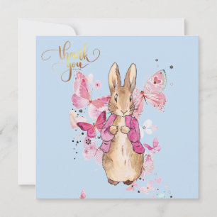 Carte De Remerciements Peter la veste rose lapin