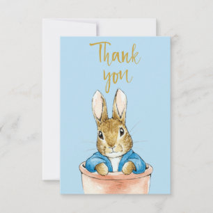 Carte De Remerciements Peter le lapin assis en pot Plante