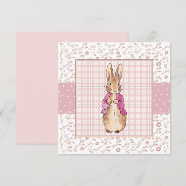 Carte De Remerciements Peter le lapin rose (Devant / Derrière)