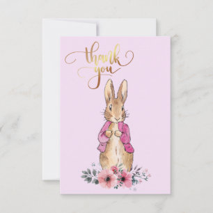 Carte De Remerciements Peter le lapin rose