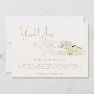 Carte De Remerciements Peter le lapin Un Baby shower lapin