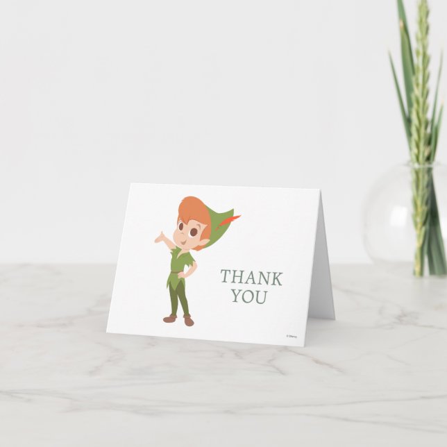 Carte De Remerciements Peter Pan Neverland | Baby Shower Thank You (Devant)