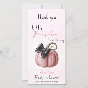 Carte De Remerciements Petit arc citrouille rose en chemin