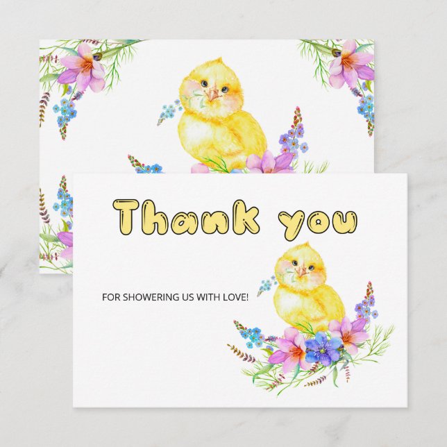 Carte de remerciements petit baby shower (Devant / Derrière)