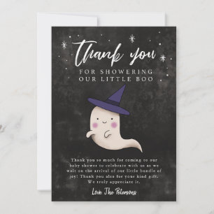 Carte De Remerciements Petit Baby shower Boo Halloween Fille Fantôme