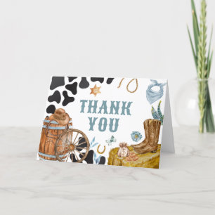 Carte De Remerciements Petit Baby shower Cowboy