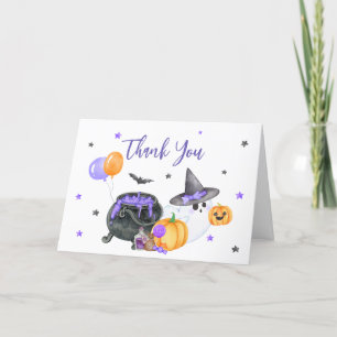 Carte De Remerciements Petit Baby shower de fantôme de Boo pourpre