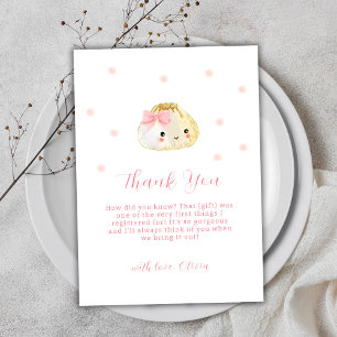 Carte De Remerciements Petit Baby shower de fille Douce Rose