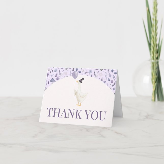 Carte De Remerciements Petit Baby shower d'oie idiot (Devant)