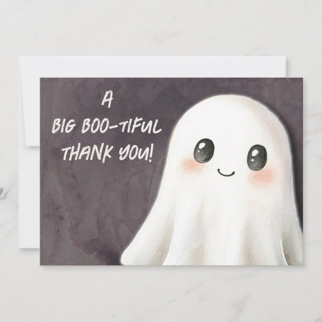 Carte De Remerciements Petit Baby shower fantôme d'Halloween Boo (Devant)