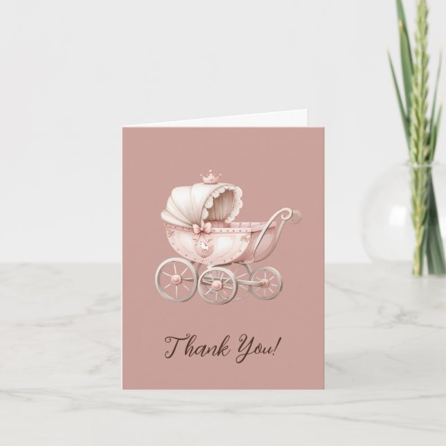 Carte De Remerciements Petit Baby shower princesse sucré (Devant)