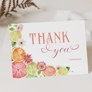 Carte De Remerciements Petit Bébé Mignon Orange Été Remerciement pour Bab