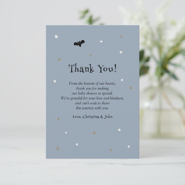 Carte De Remerciements Petit Boo Halloween Ghost Boy Baby shower (Debout devant)