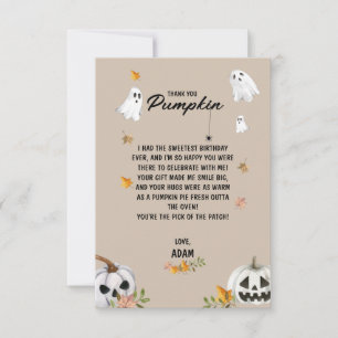 Carte De Remerciements Petit Citrouille Effrayant Anniversaire