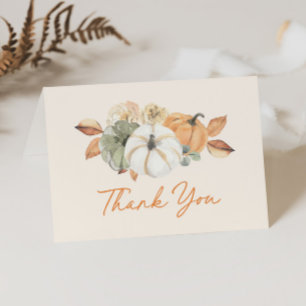 Carte De Remerciements Petit Citrouille Floral Boho Elégant Baby shower