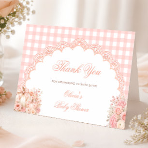 Carte De Remerciements Petit Citrouille Ruban Gingham Remerciement Baby S