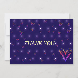 Carte De Remerciements petit coeur coloré mignon