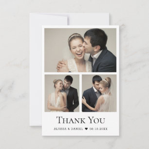 Carte De Remerciements Petit Coeur Moderne Mariage Photo Collage