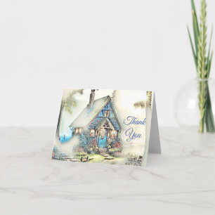 Carte De Remerciements Petit Cottage Dans Les Bois - Enchantant Escape