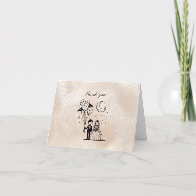 Carte De Remerciements Petit couple éffrayant (Devant)