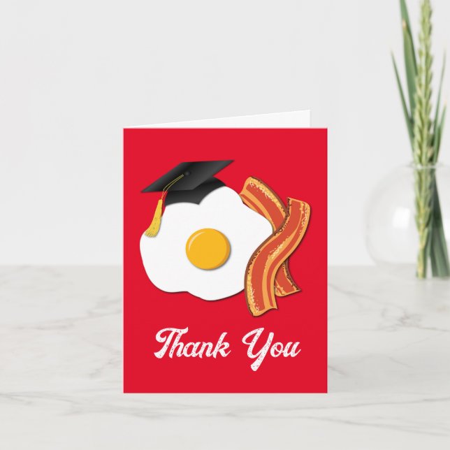 Carte De Remerciements Petit-déjeuner Brunch Graduation Party (Devant)