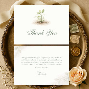 Carte De Remerciements Petit germe en route Baby Shower