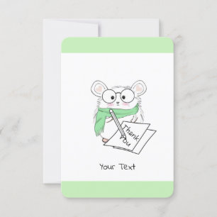 Carte De Remerciements Petit Hamster Vert